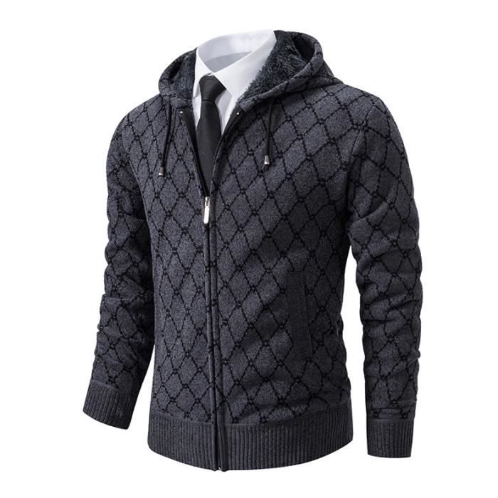 Jinsha Homme-Tricoté Cardigan-Pull Doublé-Polaire Manteau - Maille Veste épais Chaud Automne Printemps Hiver Loisirs Classique Business mode Ouvrez-Front Col Haut Cardigan Veste Homme(Black XS Jinsha Homme-Tricoté Cardigan-Pull Doublé-Polaire Manteau - Maille Veste épais Chaud Automne Printemps Hiver Loisirs Classique Business mode Ouvrez-Front Col Haut Cardigan Veste Homme(Black XS