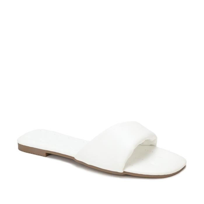 Mules plates blanches shop
