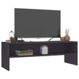 Meuble TV Gris - MEUBLE HI-FI - 120 x 40 x 40 cm - Aggl - Buffet Bas - Salon Haut de gamme-2