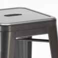 Tabouret Tolix industriel en acier et métal pour bars et cuisines Steel Up, Couleur: Gris-2