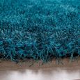 Tapis Poils Longs Pour Salon, Shaggy Avec Fil Brillant, Uni Turquoise [80x150 cm]-2