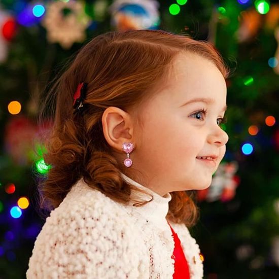 Boucles D'oreilles à Clipser Licorne - Pour Enfants Filles - Acier Titane Chirurgical Hypoallergénique - Bling