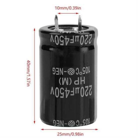 Condensateur électrolytique 63V 220µF Radial – Lot De 10, Marque Lelon – Neuf