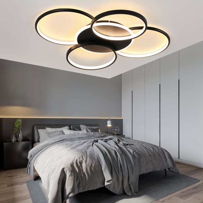 Plafonnier LED Hofstein Moderne - Nickel Mat - Pour Salon, Chambre, Cuisine