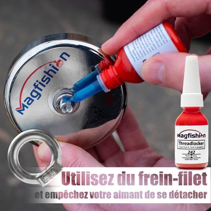 MAGFISHION Aimant Neodyme Puissant 150KG - Kit Pêche à L'Aimant 60mm Avec Cordes Et Accessoires