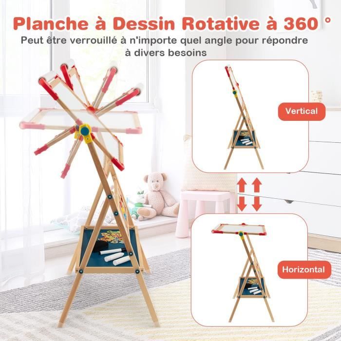 Jouet Créatif 3 Ans Chevalet Enfant Costway 3 En 1 - Tableau Double Face Rouleau Papier Jeu Dessin 3 Ans Avec Rangement