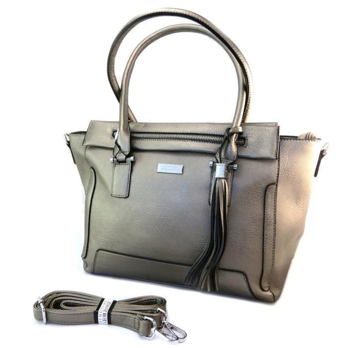 Sac créateur 'Georges Rech' gris métal cm [P2901