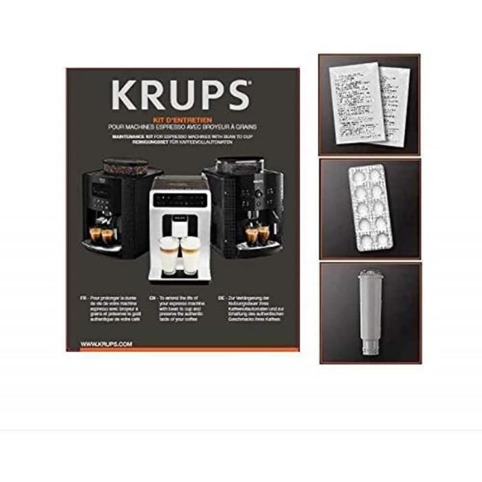 Kit d'entretien KRUPS pour Expresso Broyeur - Détartrant, pastilles  nettoyantes et cartouche filtrante - Cdiscount Electroménager