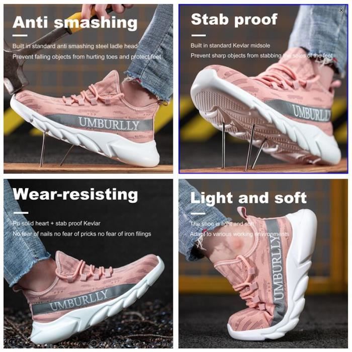 Chaussures De Sécurité Femme Loiston - Embout Acier - Antidérapantes - Légères - Taille 36-42 - 9