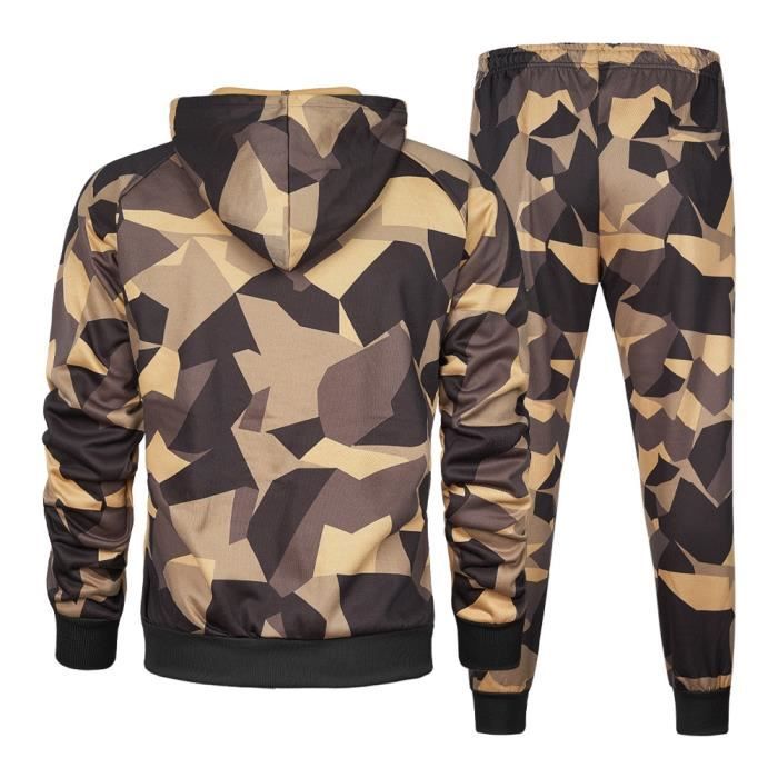 Ensemble de survêtement pour Hommes Chasse Animal 3D imprimé à Capuche et Joggers Pantalon Ensemble Camouflage extérieur Deux pièces Set Sportswear