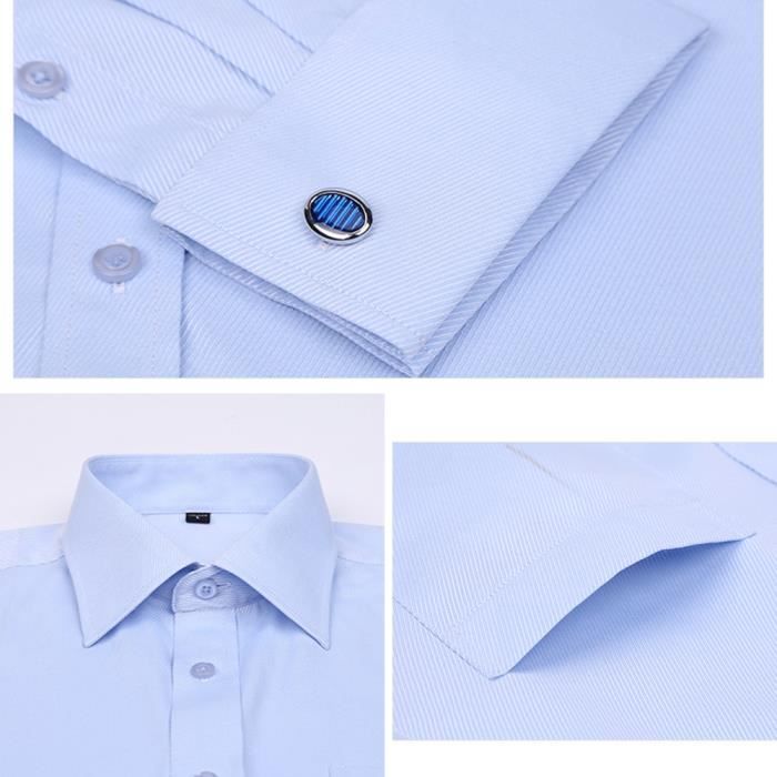 Chemise Homme Manches Longues Sans Repassage avec Poche de