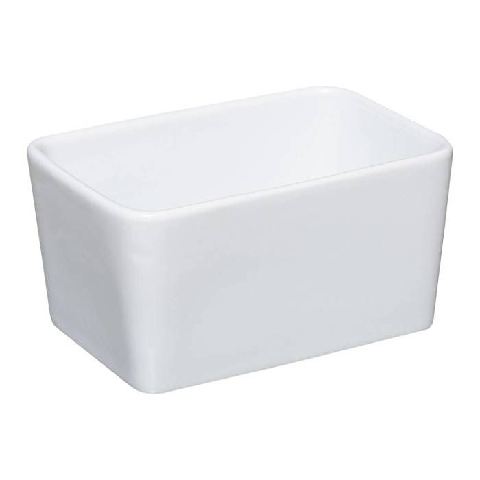 Beurrier Et Couteau à Beurre En Grès Et Bambou - Set Rectangulaire Blanc 13,5 Cm - FIVE Simply Smart