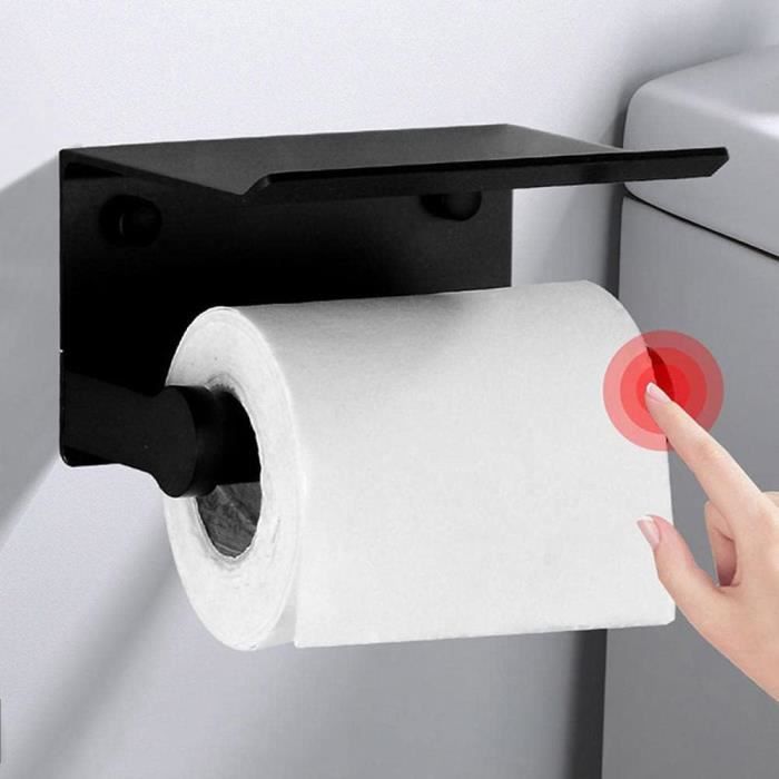 Distributeur Papier Adhesif Range Papier Toilette Mural Porte Papier Wc  Avec Tablette Sans Percage Aluminium Pour La Cuisine [H2586] - Cdiscount  Bricolage