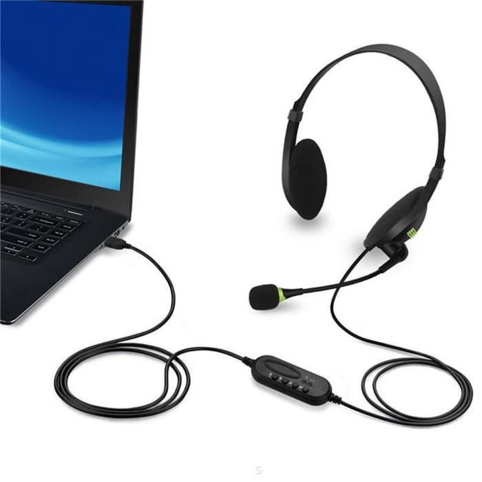 Achetez Casque USB Avec un Casque de Centre D'appel D'oreille à Annulation  de Bruit Réglable au Microphone Pour Ordinateur Portable PC de Chine