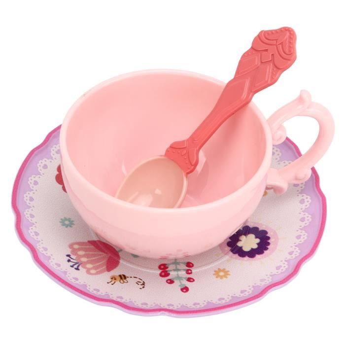 Service thé vintage porcelaine blanc fleurs roses - Ressourcerie Histoires Sans Fin