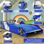 Deuba Lit enfant voiture Formule 1 Bleu 90 x 200 cm Sommier à lattes inclus Chambre 