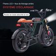 AKEZ S2 - Vélo électrique - Pneus tout terrain 20*4" - Moteur 750W - Batterie 48V 13Ah - Shimano 7 Vitesse - Tout suspendu - Vert-3