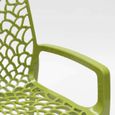 Chaise en polypropylène accoudoirs jardin café Grand Soleil Gruvyer Arm, Couleur: Anis vert-3