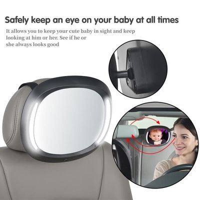 Miroir Bébé Altamente Double Vue - Vision Grand Angle - Fixation Ventouse Ou Clip - 10.1x7.1 Cm