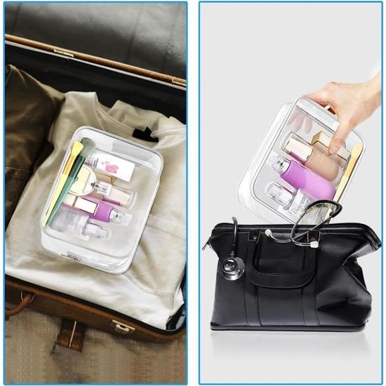 Cosmetic bag,Travel toiletry bag,3 piece set Trousse de Toilette  Transparente, Kit de Voyage, Trousse de Voyage étanche Sac Cosmétiques pour  Hommes et