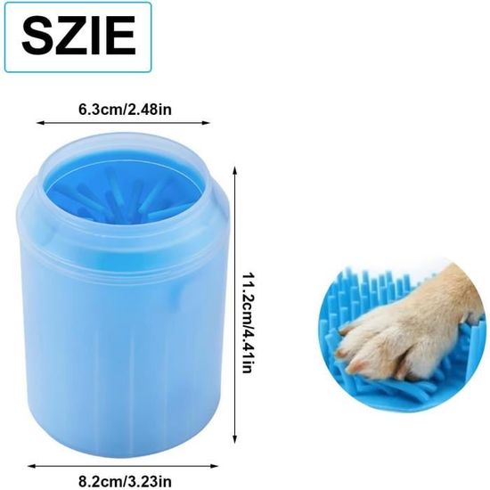 Nettoyeur De Pattes Pour Chien En Silicone - Avec 3 Serviettes - Portable, Doux - Code S, Bleu - 4