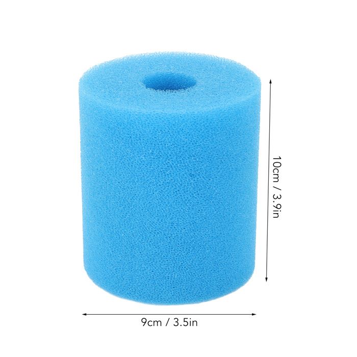 2 éponges Filtrantes Type A Pour Piscine/spa - 20x10 Cm - Réutilisables - Lavables - Bleues