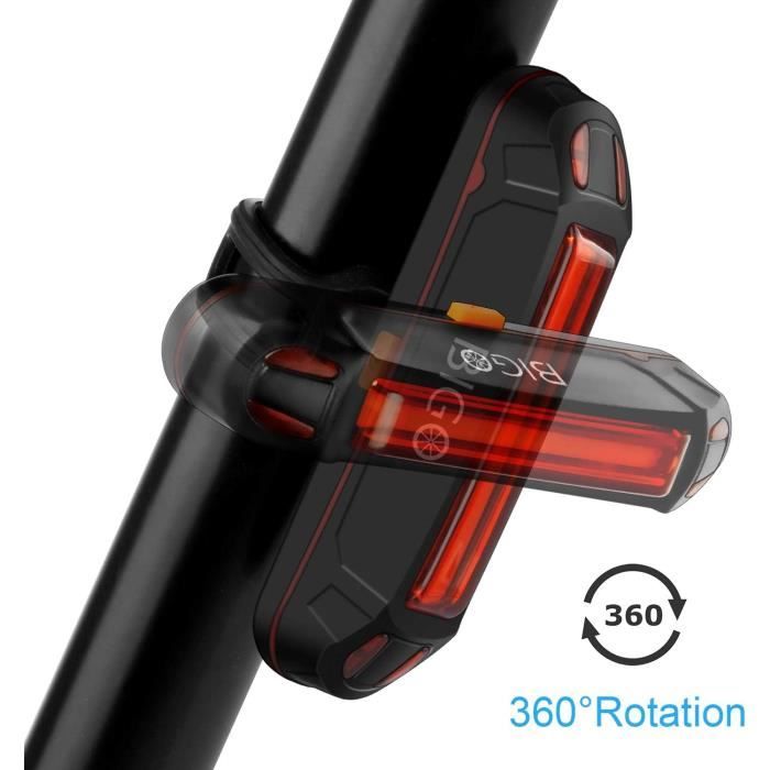 ISolem Phare Vélo LED 1200 Lumens + Feu Arrière – Rechargeable USB, IP65, 985ft, 3 Modes, Montage Facile