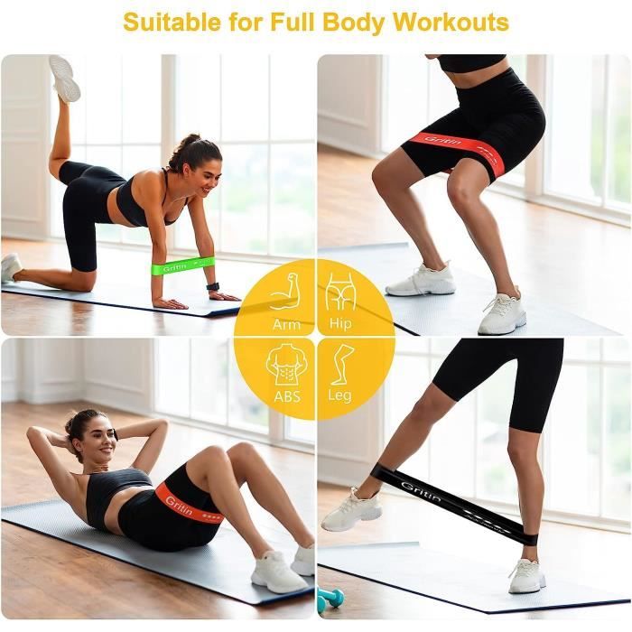 5 Bandes élastiques De Résistance Musculation - 5 Niveaux De Force, TPE, Sac Inclus, Pour Fitness, Yoga, Maison - 13