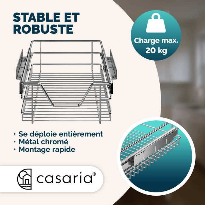 Lot De 3 Tiroirs Coulissants Delamu - Organisation Parfaite Pour Armoires De Cuisine