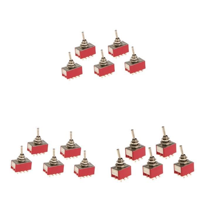 Lot de 10 mini interrupteurs à bascule SPDT 3 positions ON-OFF-ON AC Lot de 10 mini interrupteurs à bascule SPDT 3 positions ON-OFF-ON AC