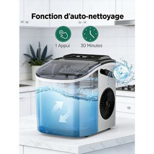 Machine à Glaçons Portable HJ WBJ-10A Grise - Autonettoyante - Comme Neuve