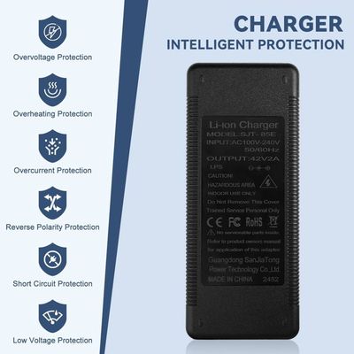 Chargeur Hoverboard 42V 2A Universel 4 Connecteurs – LED Charge + Protections, Pour Scooters Électriques & VAE