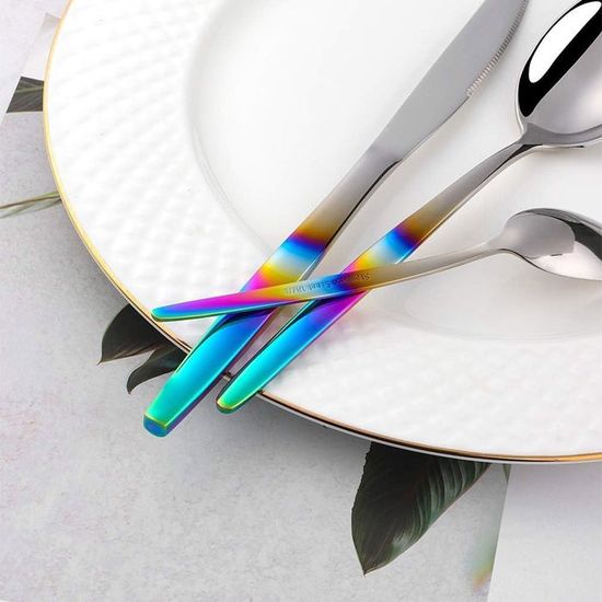 LIANYU Ensemble De Couverts 20 Pcs, Service En Acier Inoxydable Pour 4, Inclut Couteau Fourchette Cuillère, Poli Miroir, Lavable Au Lave-Vaisselle