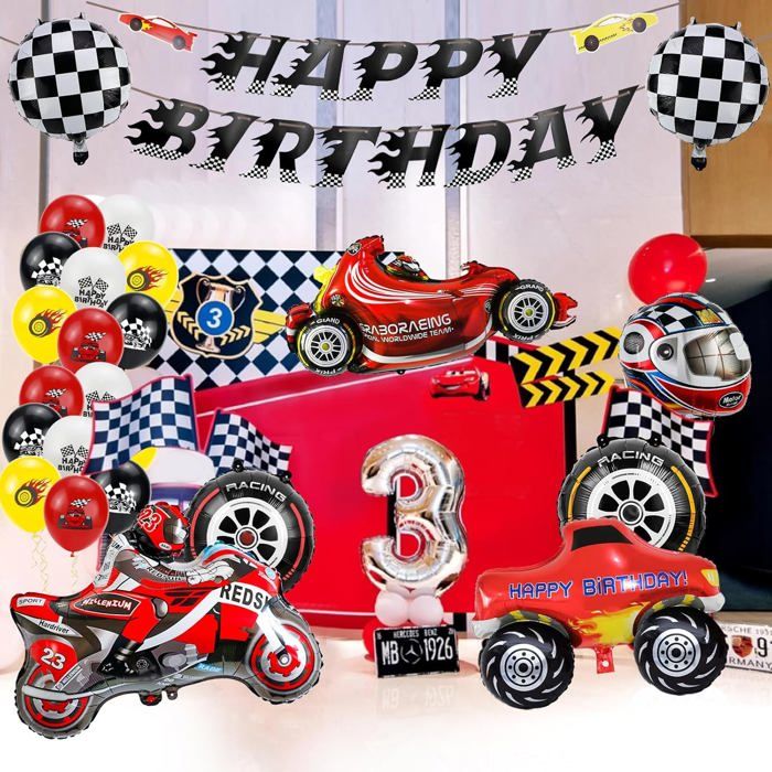 Decoration Anniversaire Voiture, Voiture Ballons De Fête Anniversaire