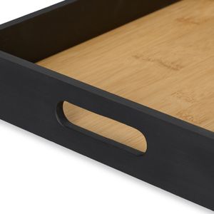 Grand Plateau en Bois d'Acajou avec Intarsia - Style