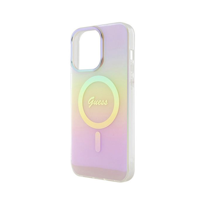 Coque Guess Rigide MagSafe Pour IPhone 15 Pro Max - Rose - 4G Pu Bottom