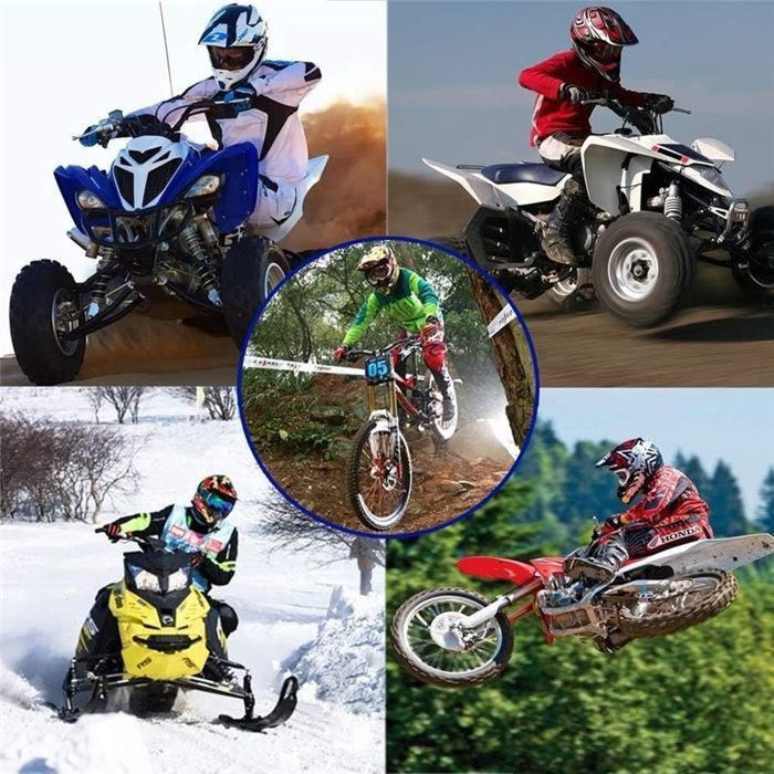 Casque Motocross Intégral - Kit Complet 4 Pièces (Casque, Lunettes, Masque, Gants) - Taille S à XL - Norme DOT - Rouge - 6