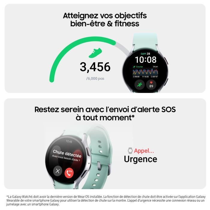 Montre connectée Samsung Galaxy Watch6 40mm 4G Noir Cdiscount