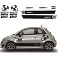 Autocollant Sticker - Noir - Fiat 500 Style Abarth - Kit sticker N°4 adhésif décoration 1-0