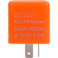 Relais de clignotant LED à vitesse réglable de moto 2 V 12V (orange)-0