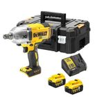 DEWALT Boulonneuse à Chocs XR 18V 5Ah Li-Ion 3 Vitesses Livrée avec 2 Batteries en Coffret TSTAK, Clipsable et Empilable