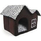 Maison pour Animaux - FOXNOVO - Double Pièce - Molleton de Coton - 55x40x42 cm - Chien Petit