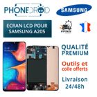 PHONEDROID Écran complet LCD + Tactile Samsung A20 (A205) avec châssis + Outils, stock FR