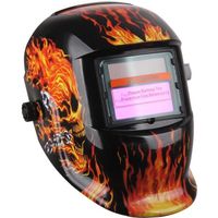 Masque de Soudure Crâne en feu Obscur-variable avec Filtre LCD Auto-assombrissement pour Soudeur ARC TIG MIG