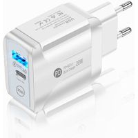 Chargeur Adaptateur Universel USB + Type C Charge Rapide Blanc