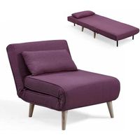 Fauteuil convertible en tissu violet - Maora - Scandinave Moderne - 1 place - Modulable