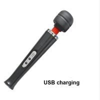10 vitesses nouveau Vibrabor baguette magique masseur grand magique AV Massage bâton vibrateurs Sextoy - Type USB Charging Black