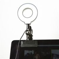 Kikkerland Anneau lumineux Selfie pour ordinateur - Noir - 0612615108011