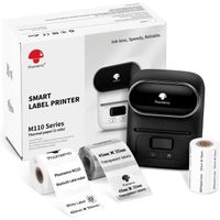 Imprimantes d'étiquettes Phomemo M110 Ensemble d'imprimantes, étiqueteuse Bluetooth portable,imprimante d'étiquettes Bluetooth