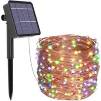 Ototon® Guirlande Lumineuse Solaire 10M 100 LED Exterieur Étanche Lampe Solaire pour Jardin Noël Fête Décoration- MultiCouleur